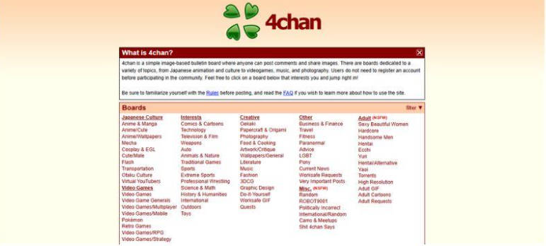 4chan Homepage