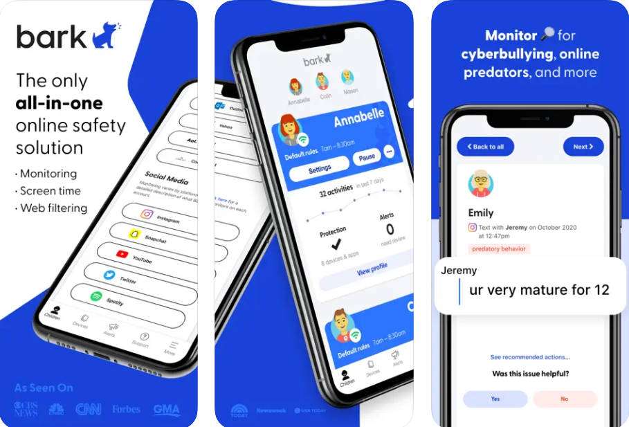 Bark AI-powered parental control app.