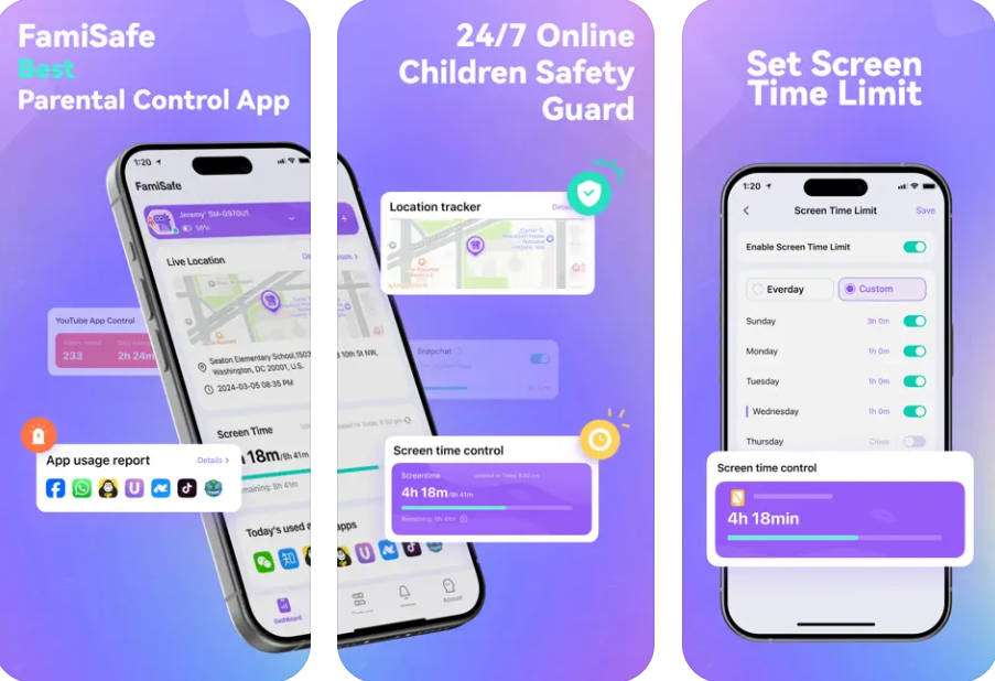 apps to limit screen time - FamiSafe