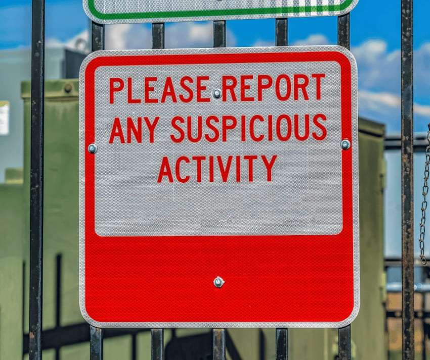 report suspicious activity for safety 