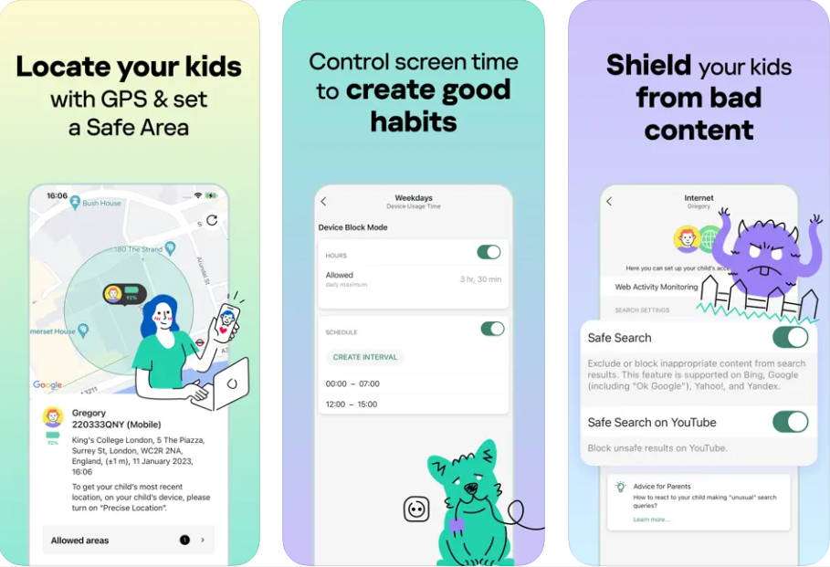 Kespersky AI-powered parental control app.