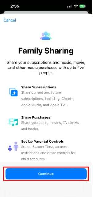 Enable Family Sharing to get in touch with your child’s device activities.