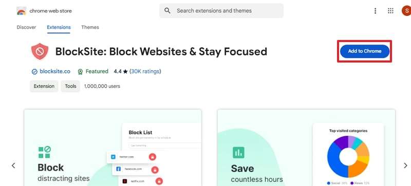 add blocksite extension to chrome 