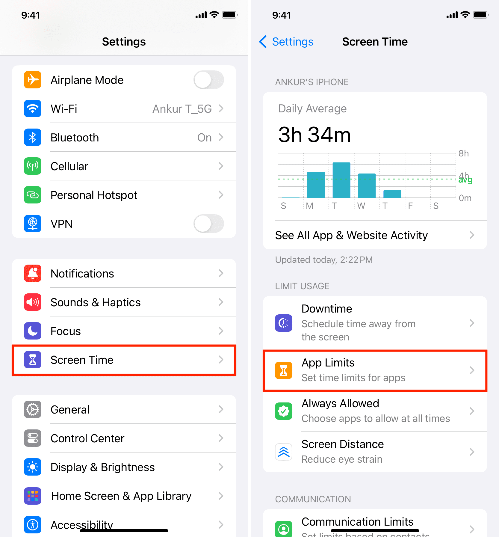 iphone screen time app limits 