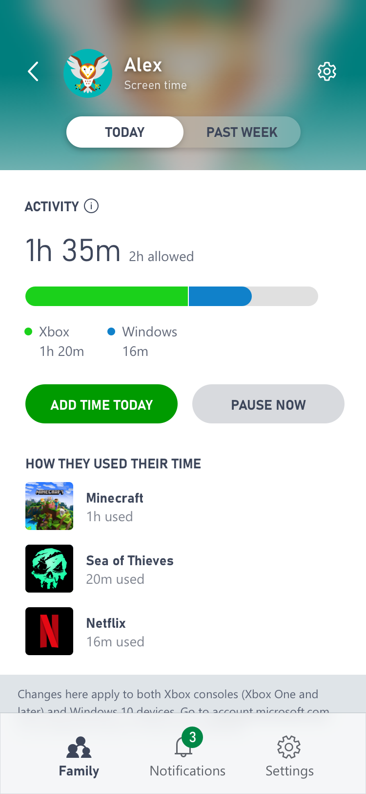 set screen time limits 