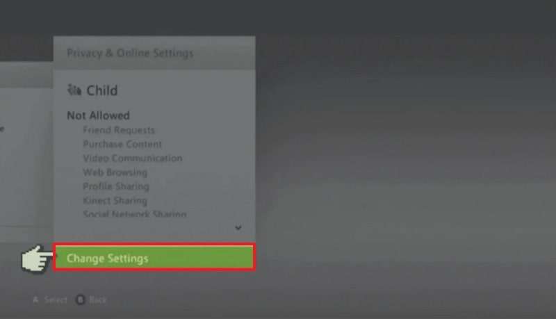 choose the change settings