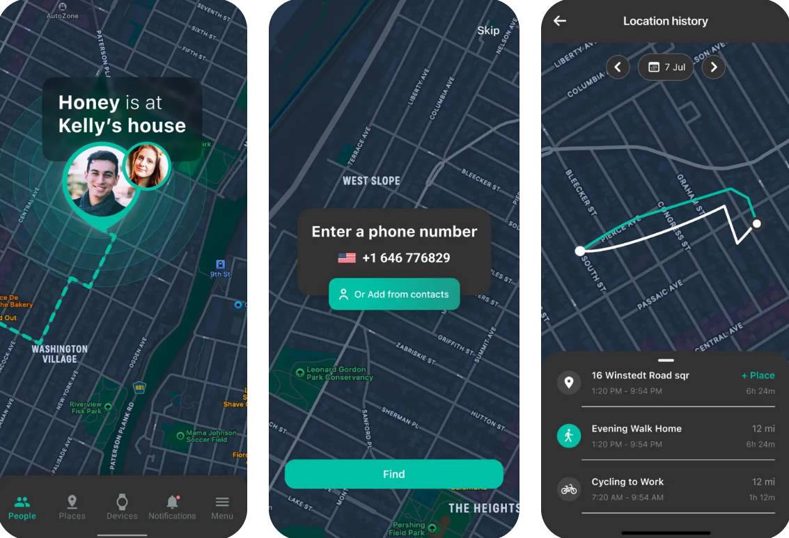 GeoZilla GPS app with live tracking and driving behavior reports