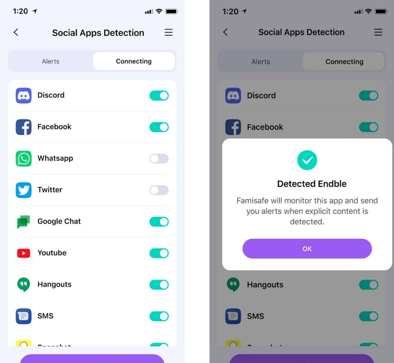 toggle discord from connecting tab 