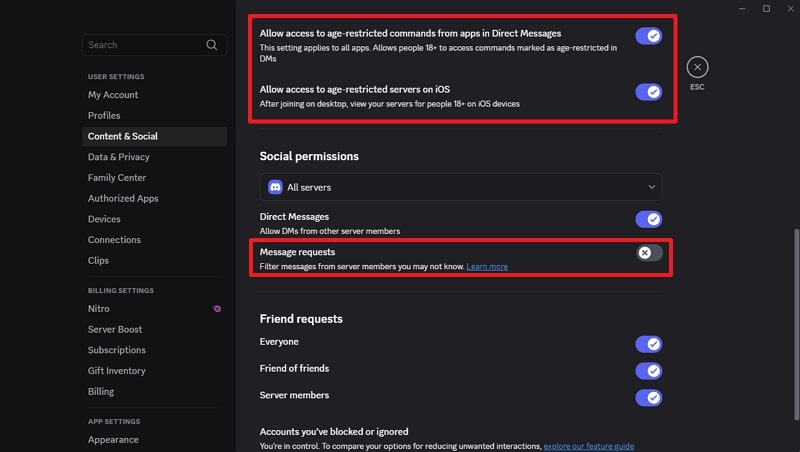 enable requests and age restricted content 
