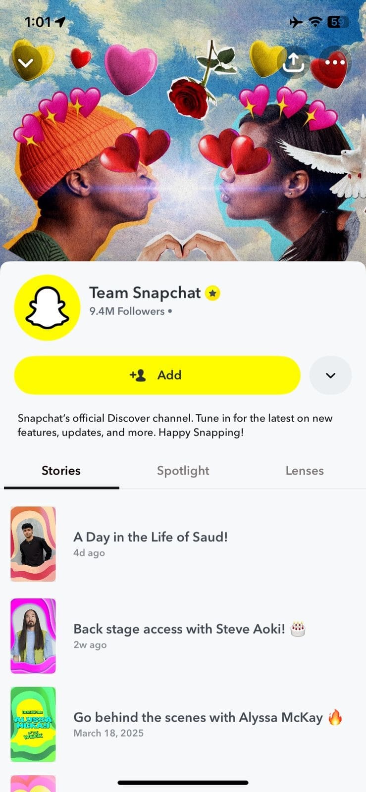 team snapchat profile 
