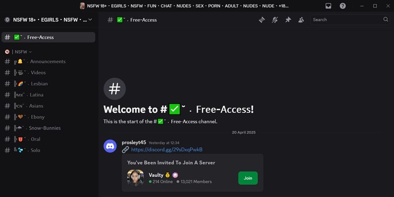 egirls nsfw discord server