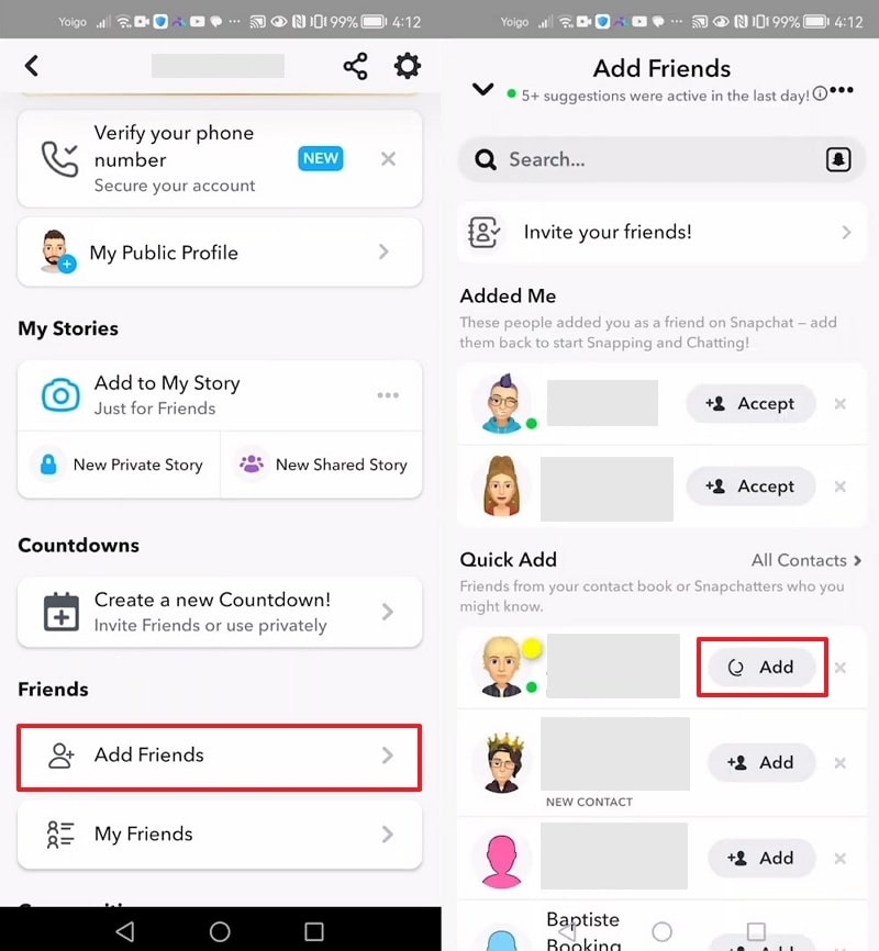 add your child as friend 