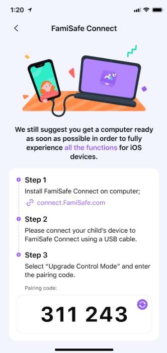 complete child-device pairing for App Rules