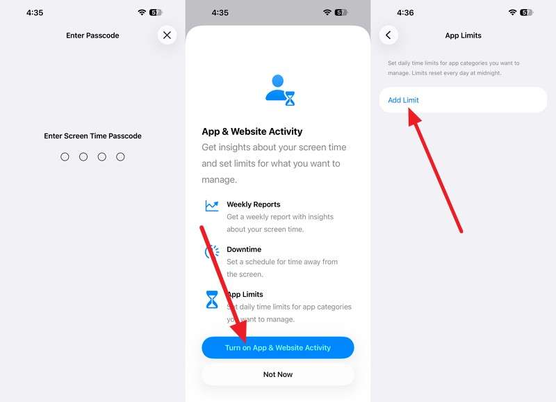 turn on App and Website Activity