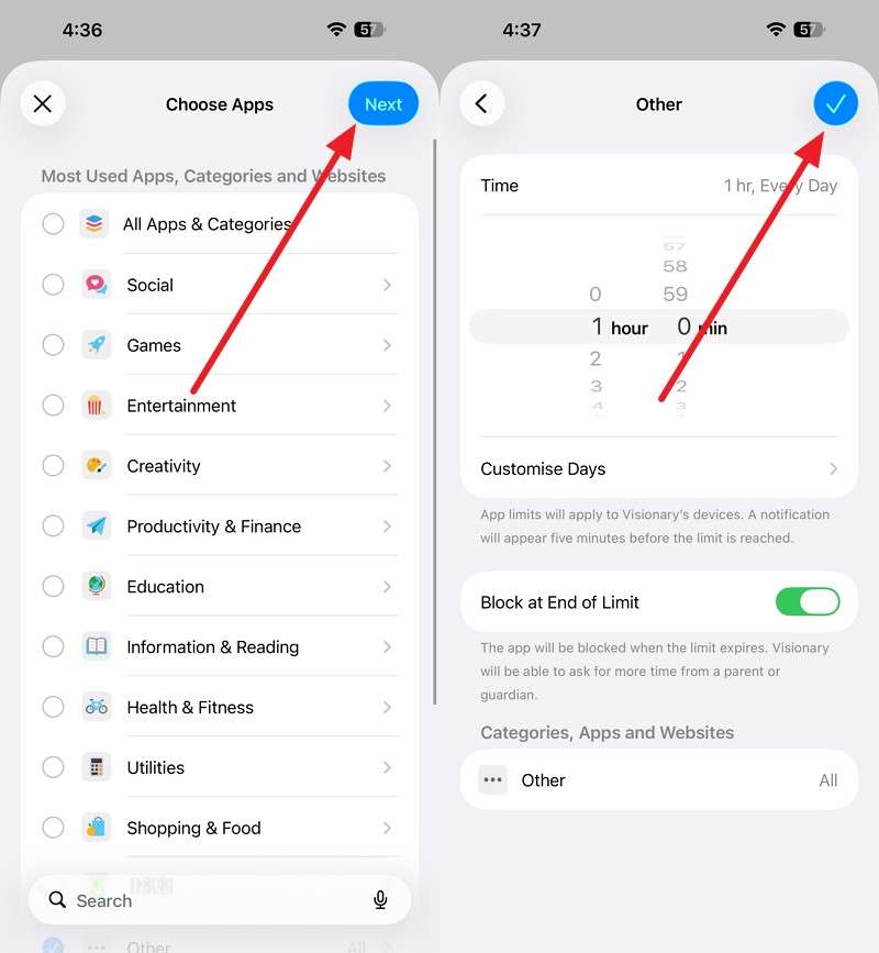 choose Reddit and save the app limit