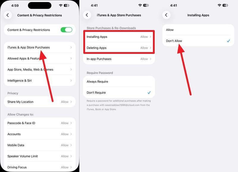 choose Don't Allow for app installation