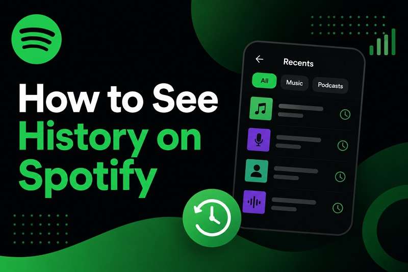 guide to see history on Spotify