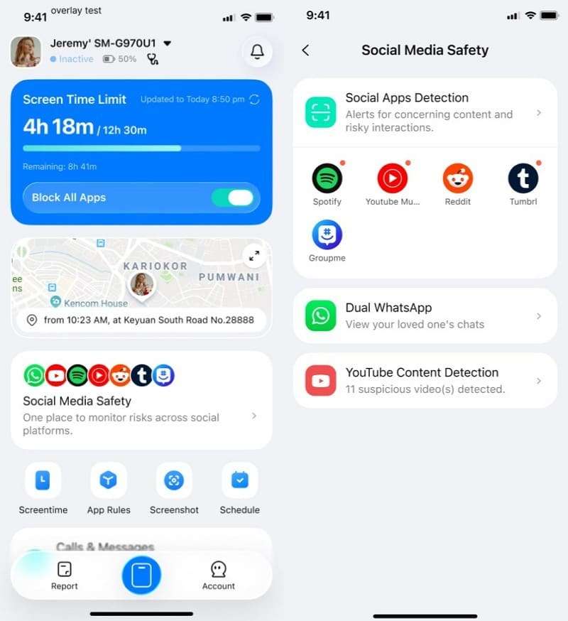 choose Spotify in FamiSafe
