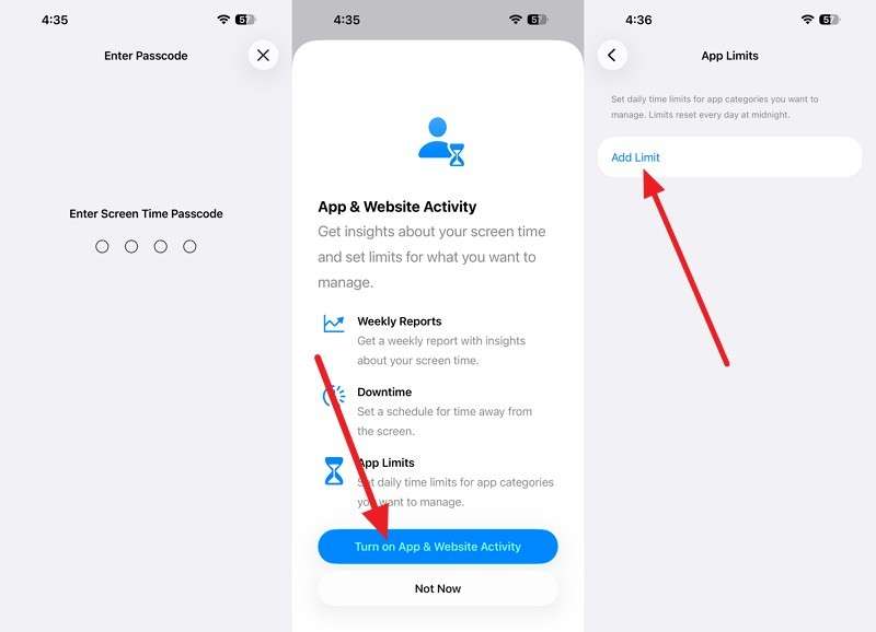 turn on App and Website Activity