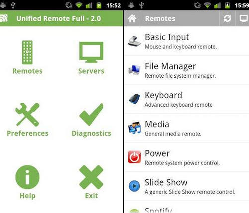 télécommande android - Unified Remote