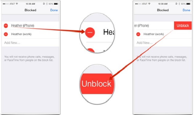 unblock a number on iPhone