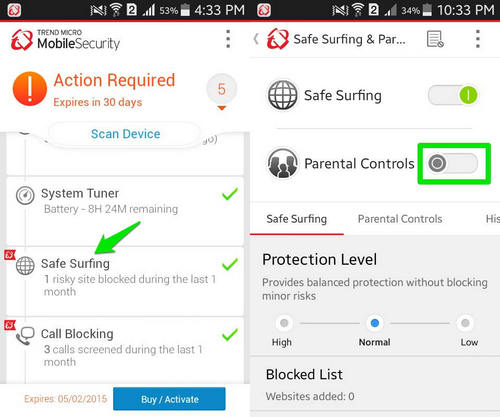 Trend Micro to block websites on android