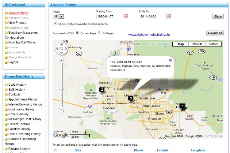 rastreador gps de teléfonos celulares - Mobistealth Mobile Tracker