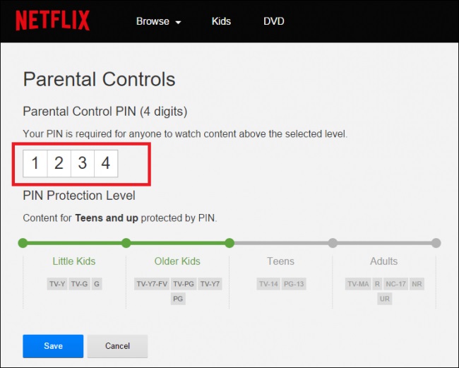 Set Parental Controls on my Netflix
