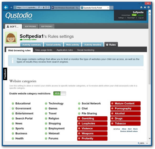 aplicativo de monitoramento para os pais - Qustodio