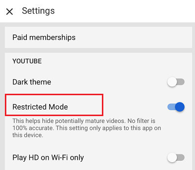 Turn on Restricted Mode to set parental controls on iphone