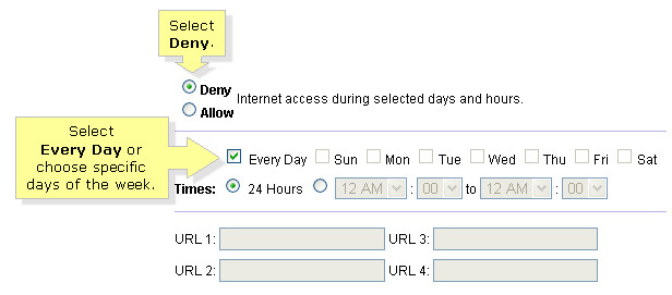 Regra de aplicação / Controle de acesso a internet