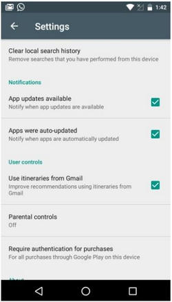 como configurar controle parental na Play Store