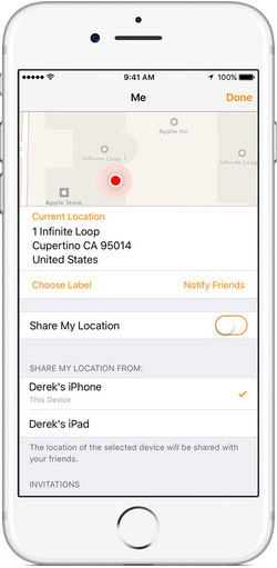 how to share my location on iphone