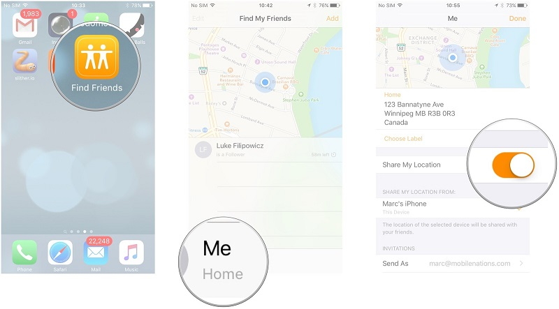 how to track a lost phone using Find my Friends by Apple