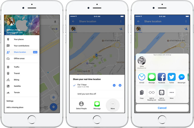 suivre l'iphone gratuitement en utilisant Google Maps