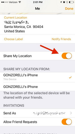 rastrear iPhone gratis utilizando Find My Friends