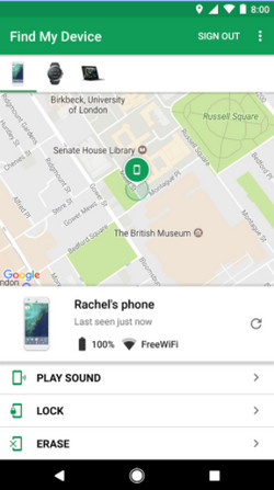 App rastreador de localização - Find My Device