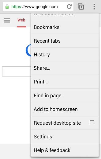 internet history on Google Chrome