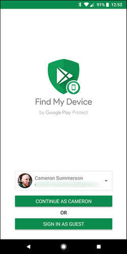 find my device as guest