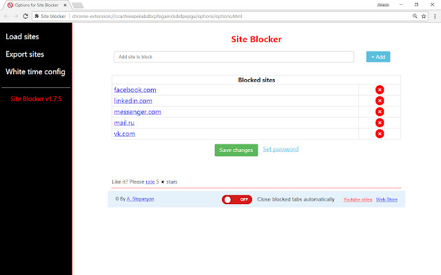 bloqueador de sitios web gratuitos - Site Blocker