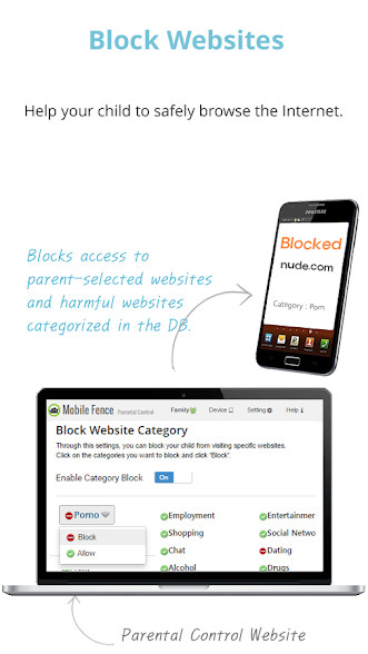 bloqueur de site gratuit - Mobile Fence Parental Control