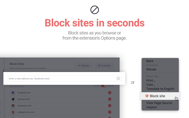 bloqueador de sitio web gratuito - Block Site