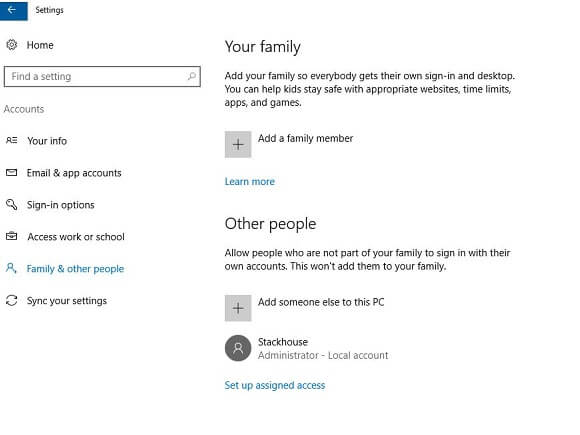 controles parentales de Windows 10