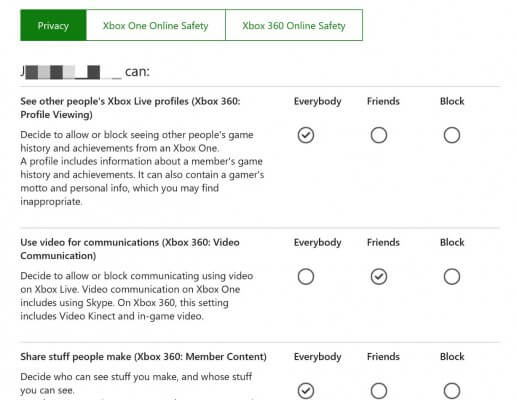 Windows 10 parental controls: set xbox live family settings