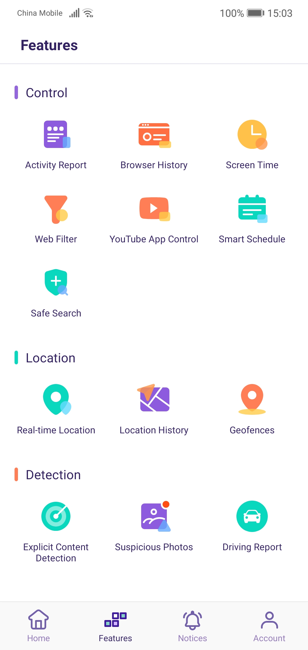 Famisafe - Android Features