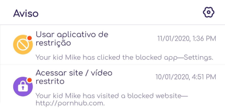 Envie um aviso instantâneo aos pais usando o FamiSafe