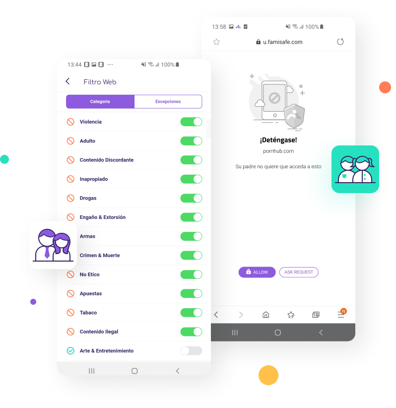  Filtra y bloquea sitios web en Android & iOS con FamiSafe