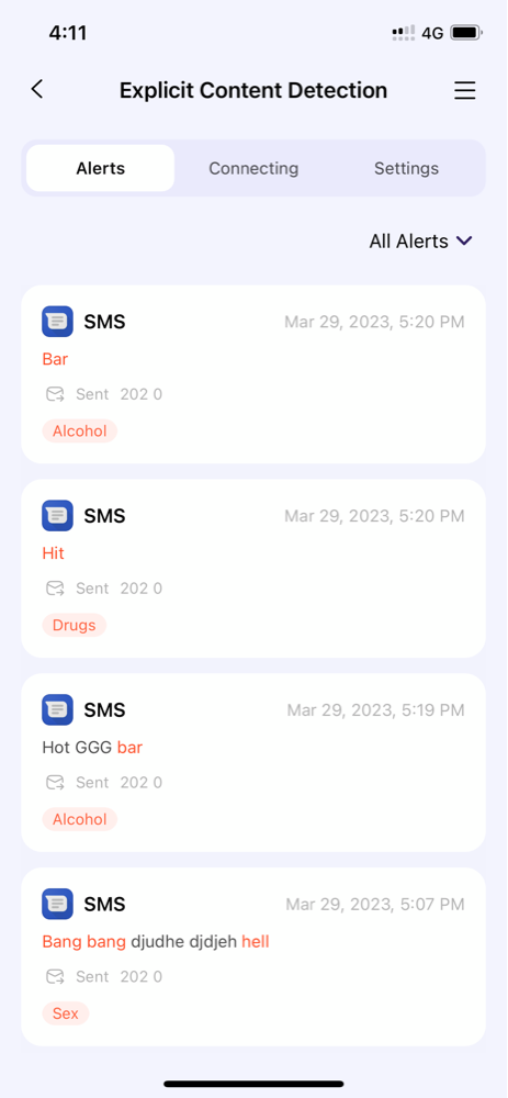 SMS tracker