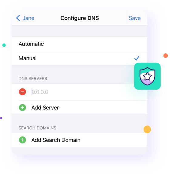 configurare i dns su iphone