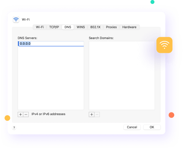 cambiare i dns del mac